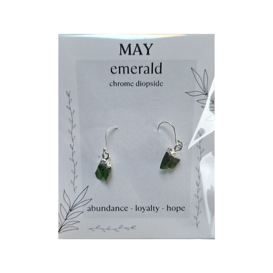 Emerald Birthstone Earrings - May