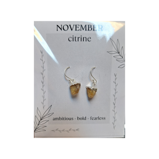 Citrine Birthstone Earrings - November