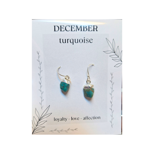 Turquoise Birthstone Earrings - December
