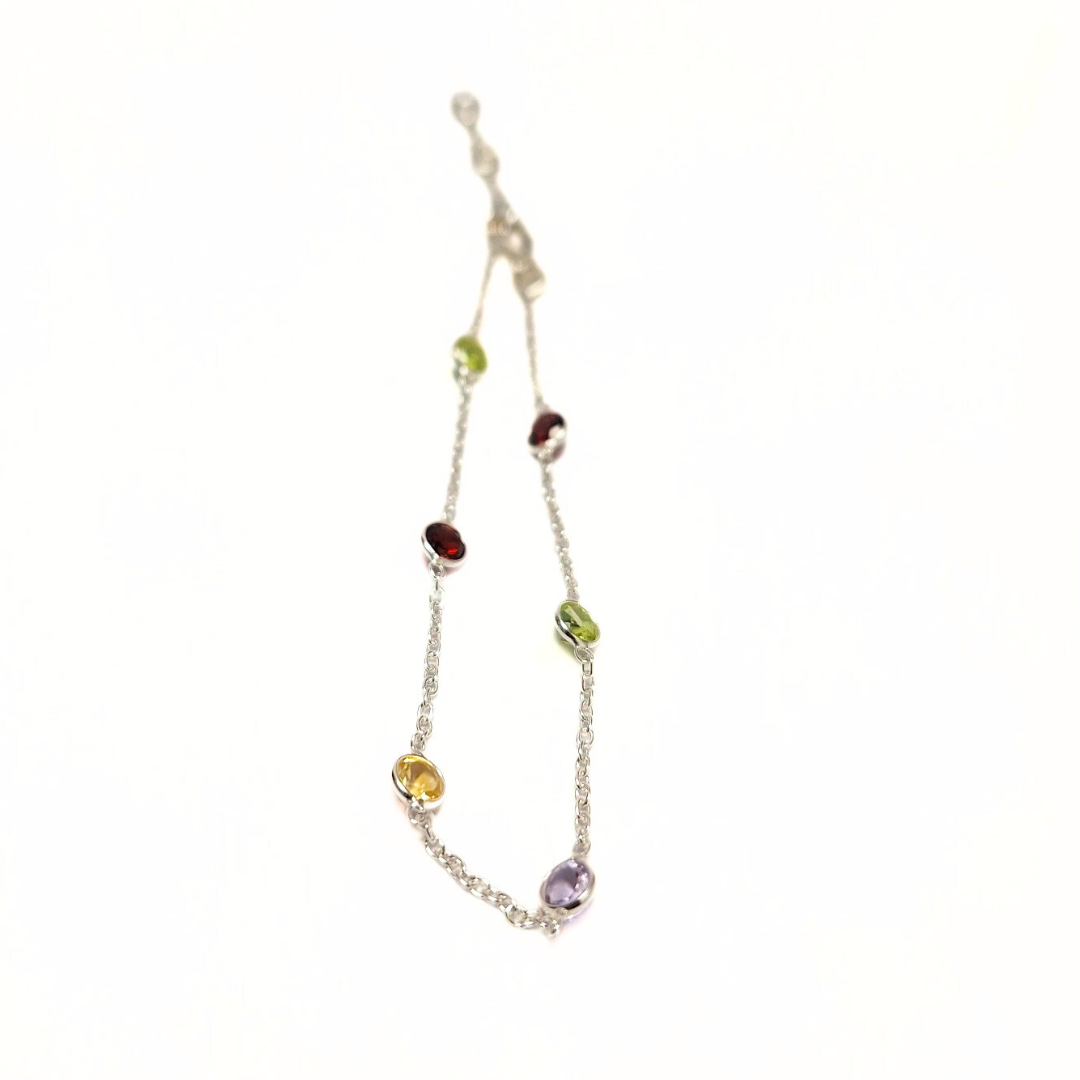 Mixed Gem Bracelet |Silver