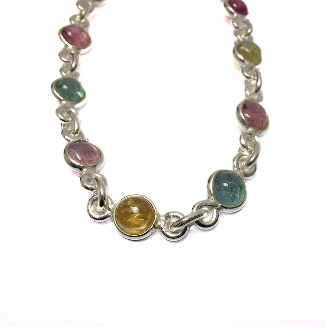 Tourmaline Cab Bracelet |Silver