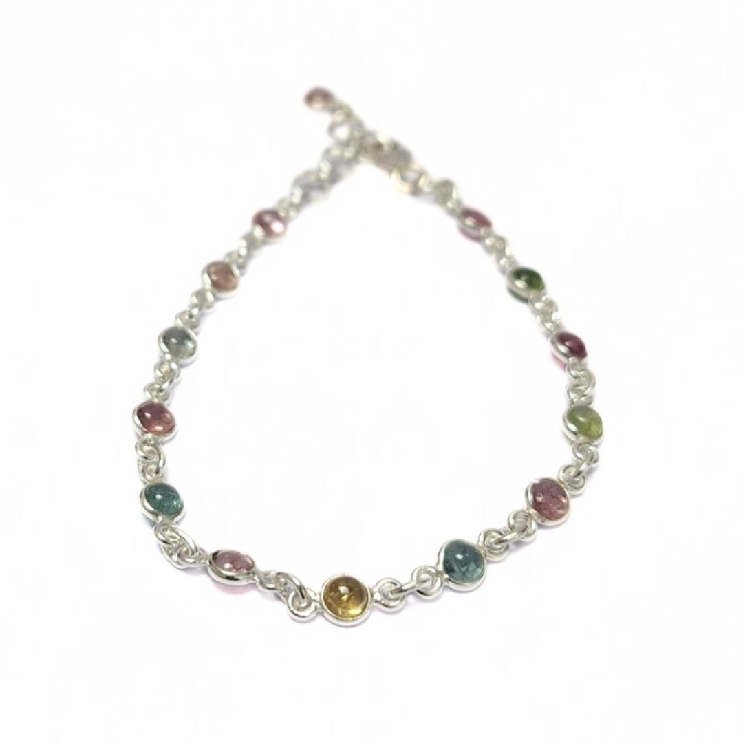 Tourmaline Cab Bracelet |Silver