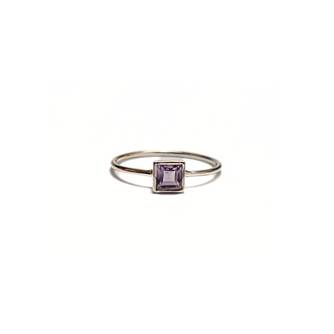 Amethyst Square Stack Ring
