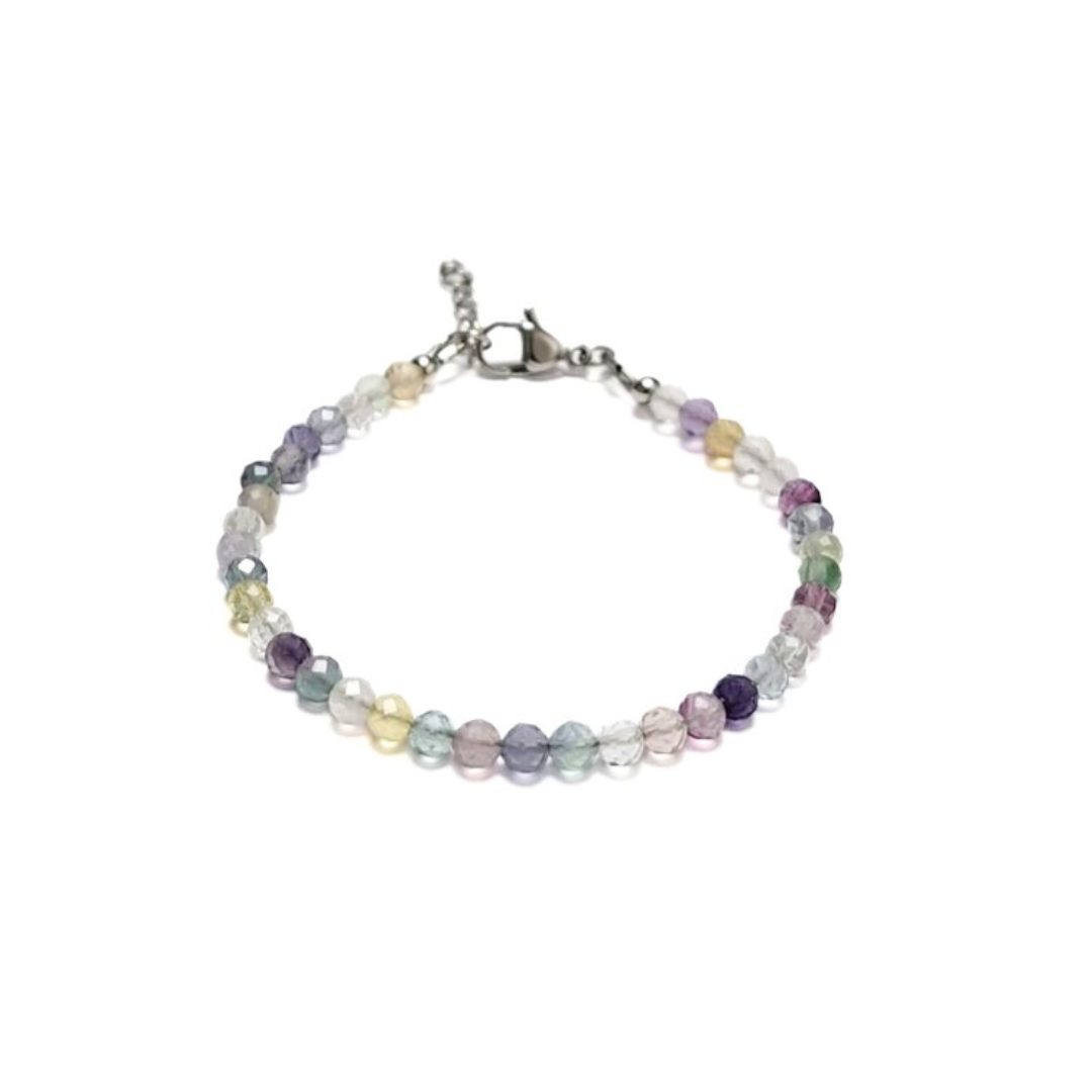 Rainbow Fluorite 4mm Facet Bracelet