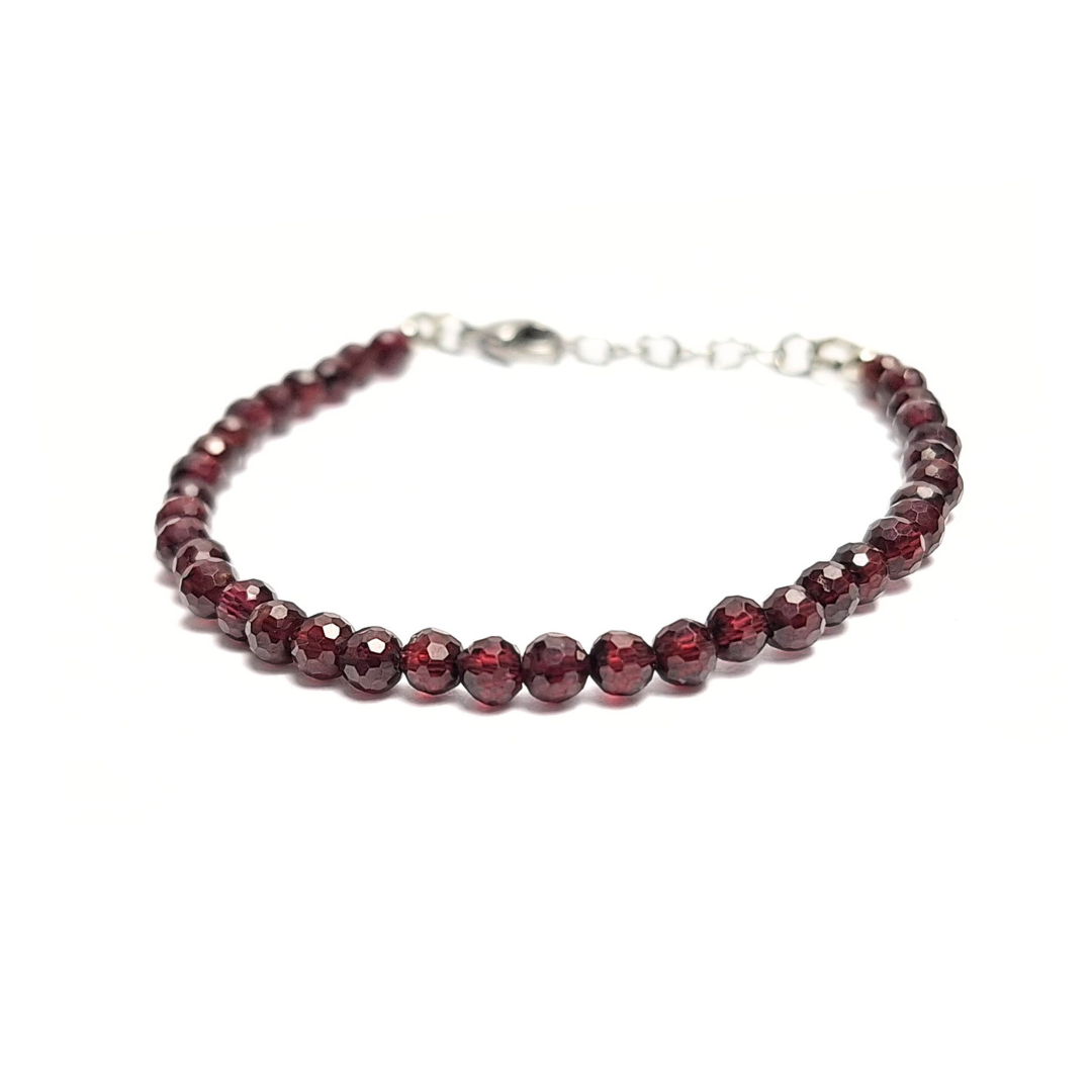 Garnet 4mm Facet Bracelet