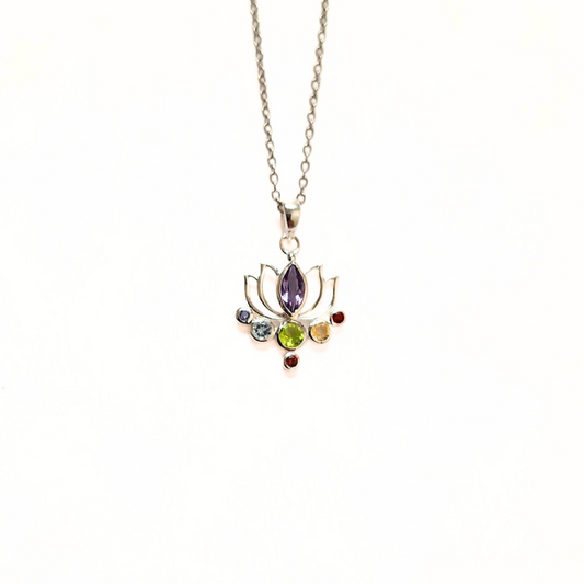 Chakra Lotus Pendant (Small) |Silver