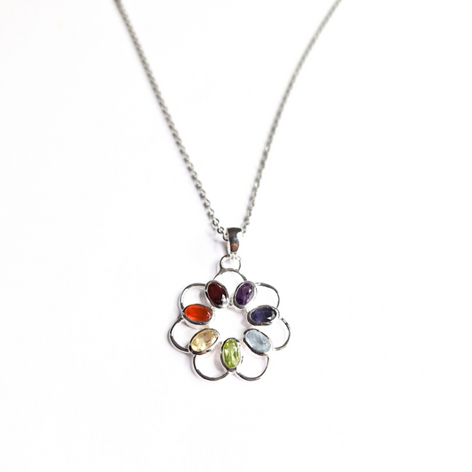 Chakra Flower Pendant (Small) |Silver