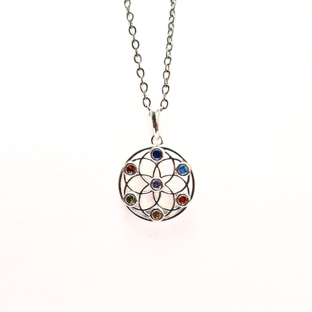 Chakra Seed Of Life 15mm Pendant |Silver
