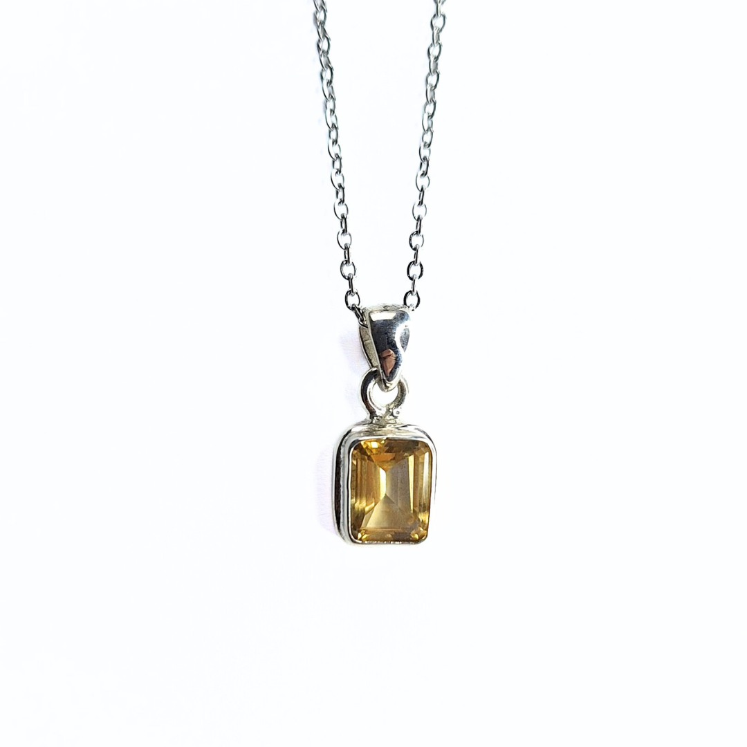 Citrine Classic Pendant |Silver