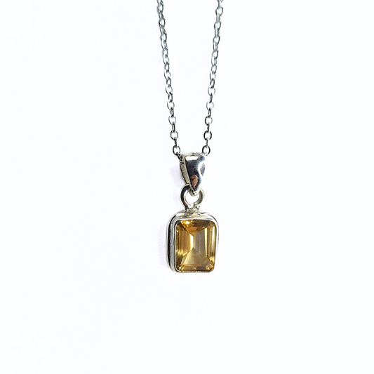 Citrine Classic Pendant |Silver