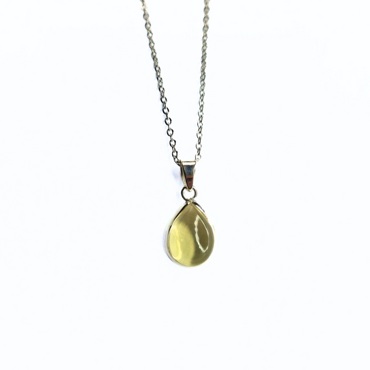 Citrine Drop Pendant |Silver