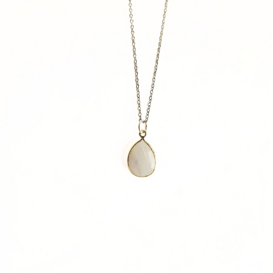 Moonstone Pear Pendant (12x16) |Silver