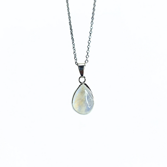 Moonstone Drop Pendant |Silver