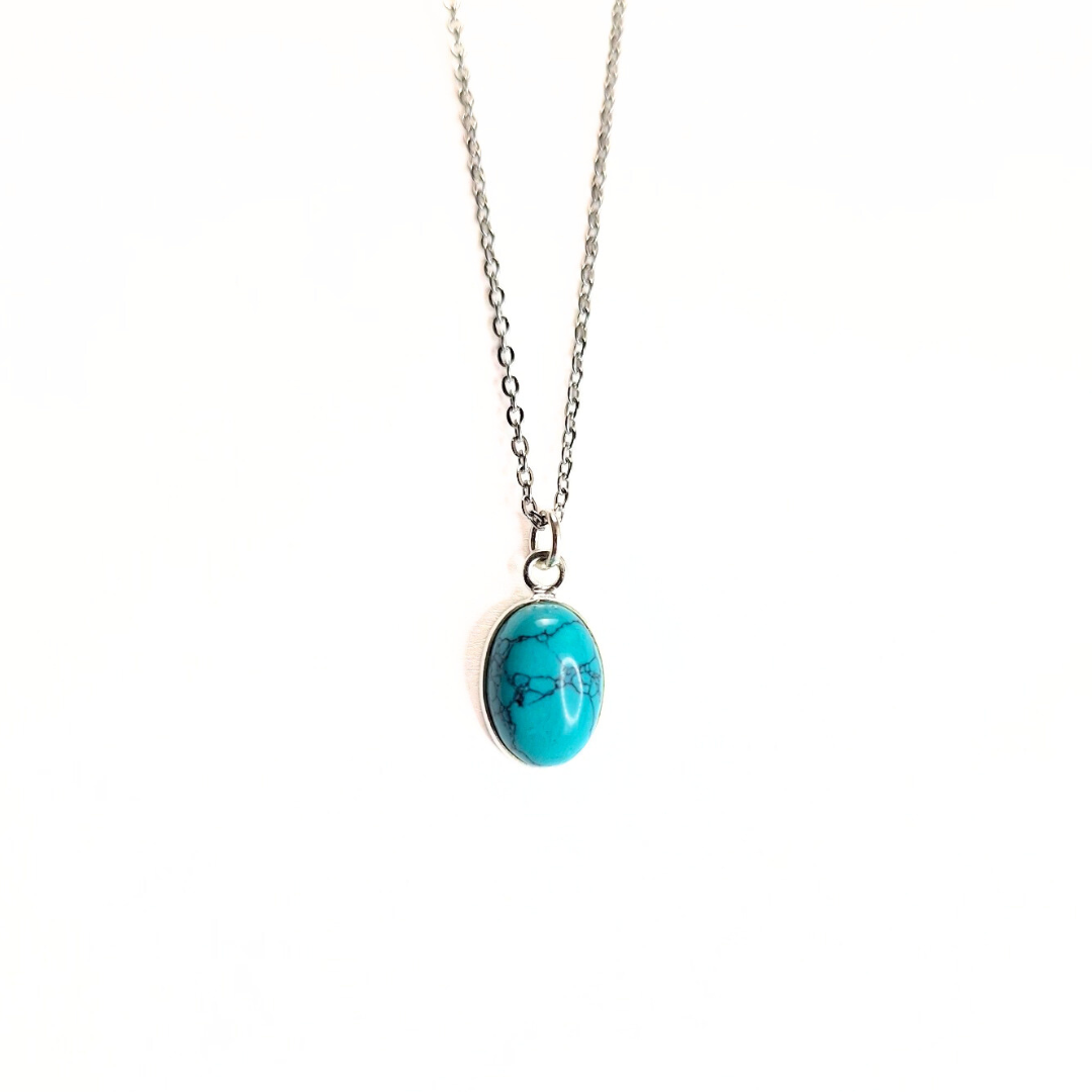 Turquoise Cab Pendant (10x14) |Silver