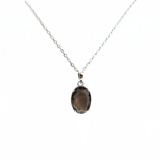 Smoky Quartz Roselyn Pendant |Silver