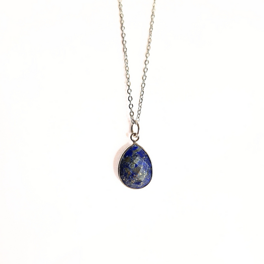 Lapis Lazuli Pear Pendant (12x16) |Silver