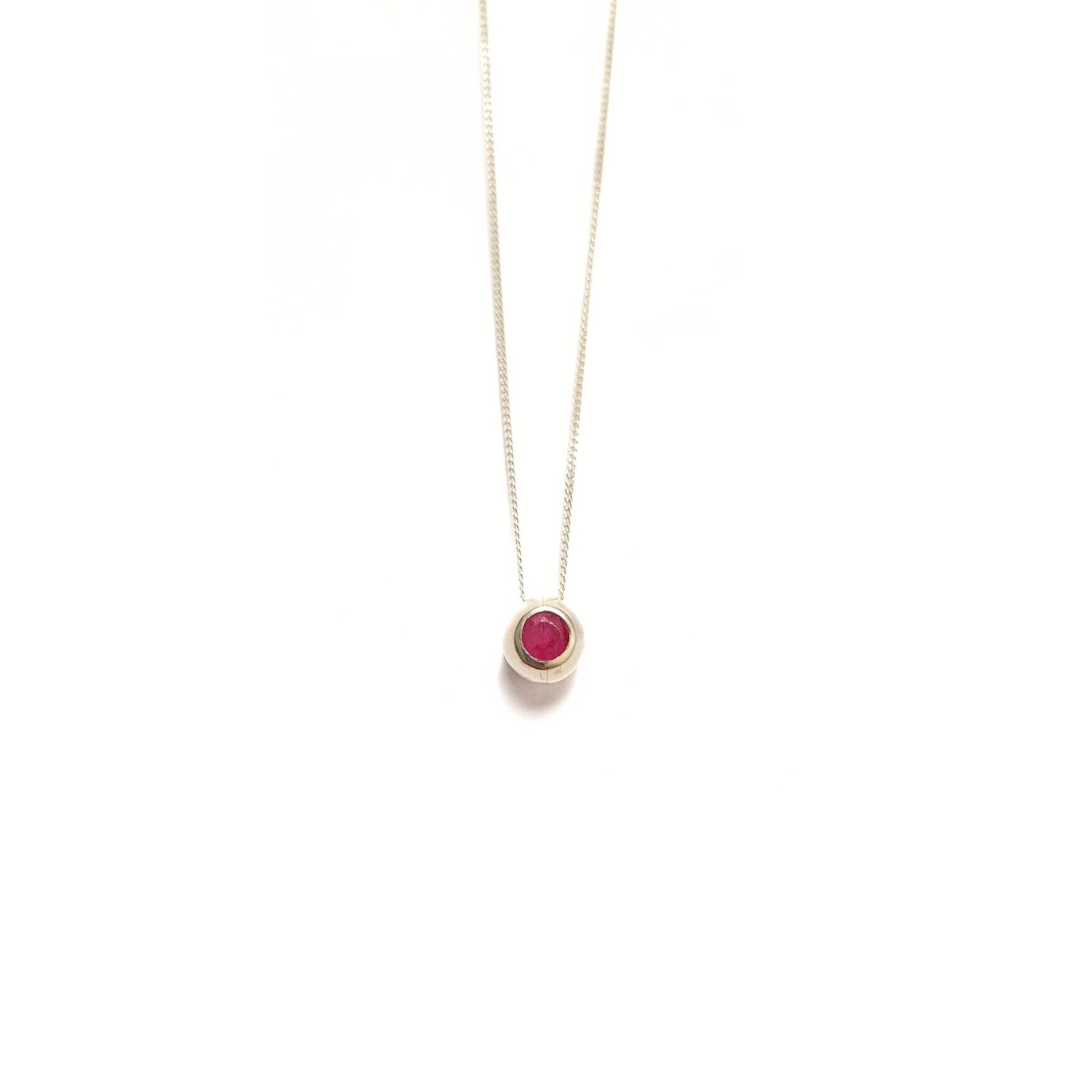 Pink Tourmaline Float Necklace