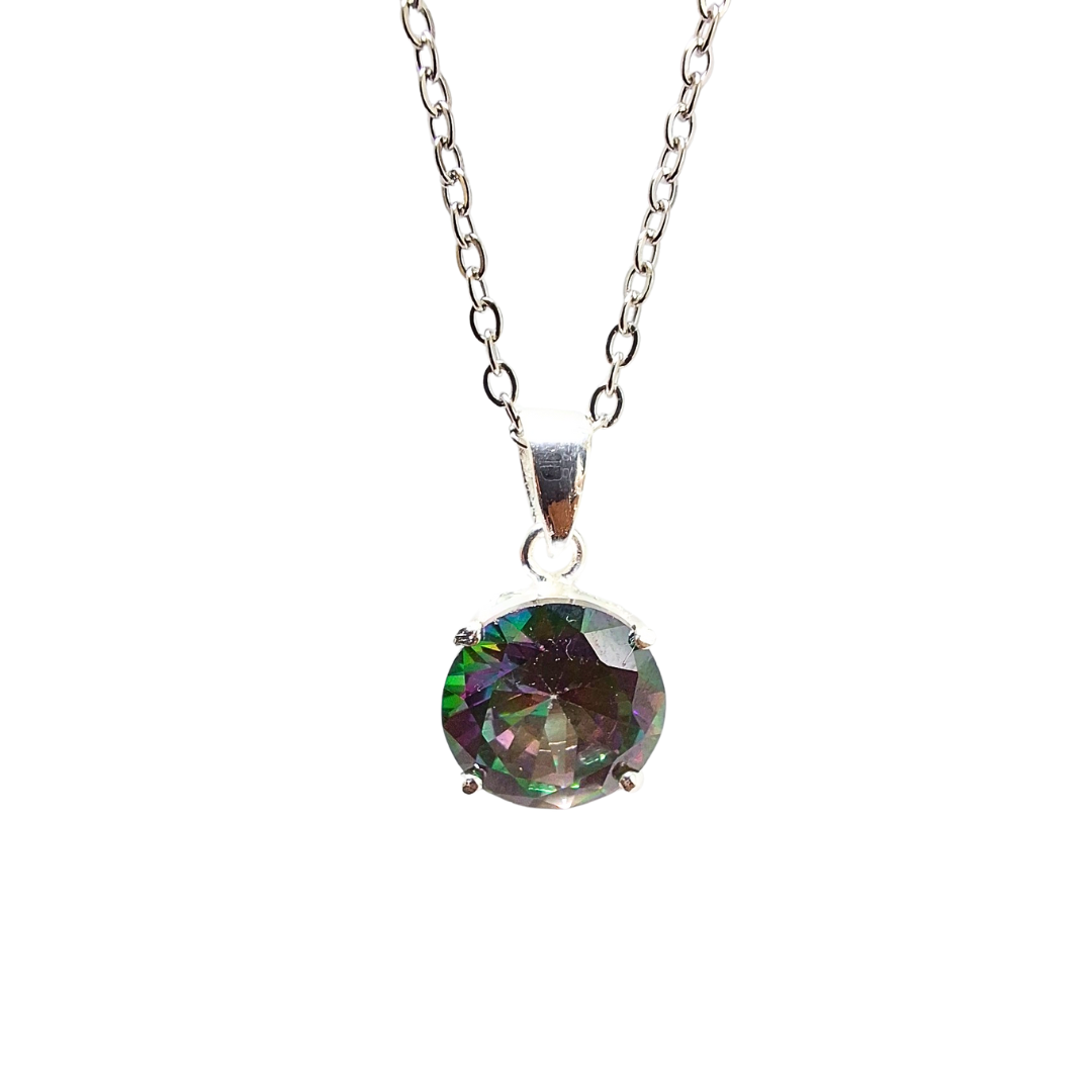 Mystic Topaz 10mm Pendant |Silver