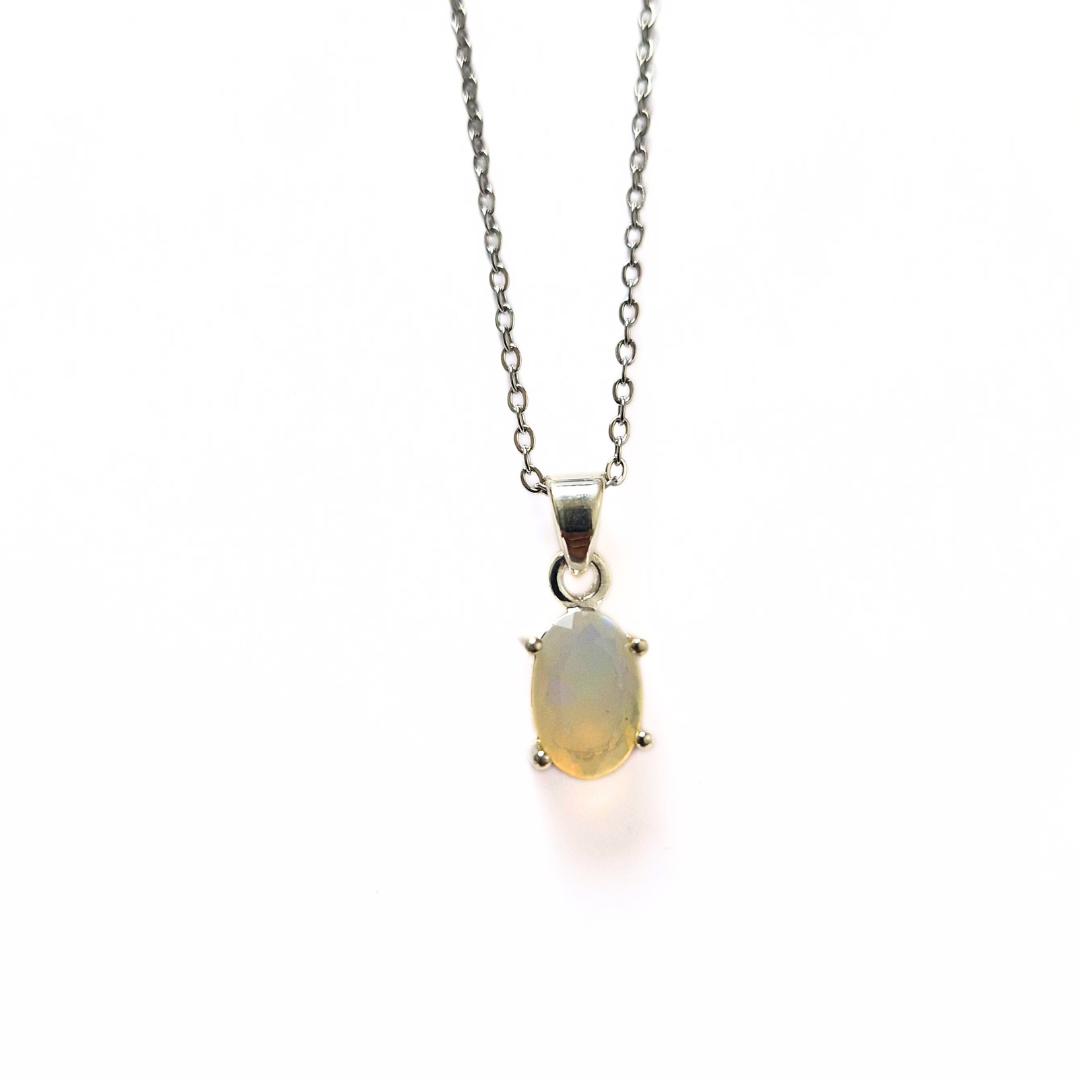 Ethiopian Opal Classic Pendant |Silver