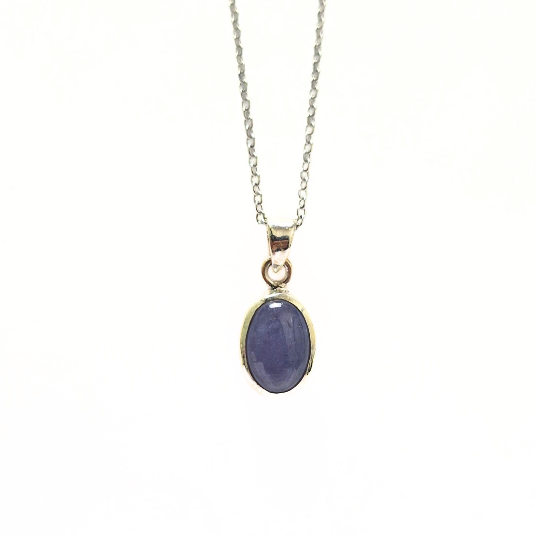 Tanzanite Oval Pendant |Silver