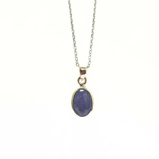 Tanzanite Oval Pendant |Silver