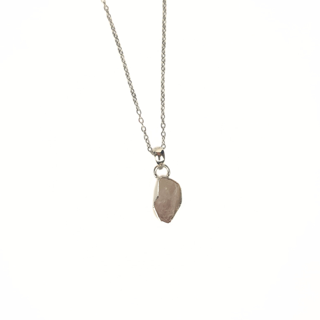 Kunzite Rough Pendant |Silver