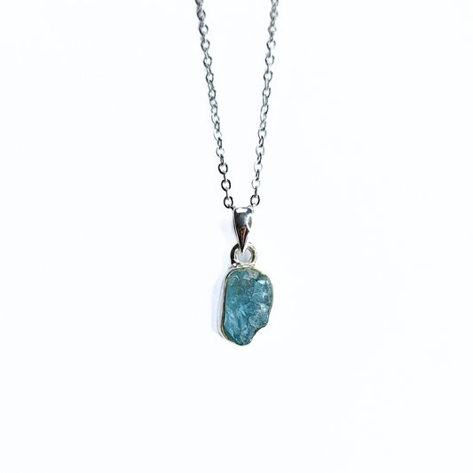 Apatite Rough Pendant |Silver