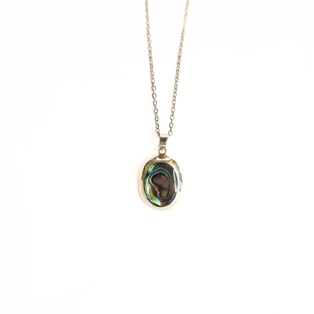 Abalone Oval Pendant (10x15) |Silver