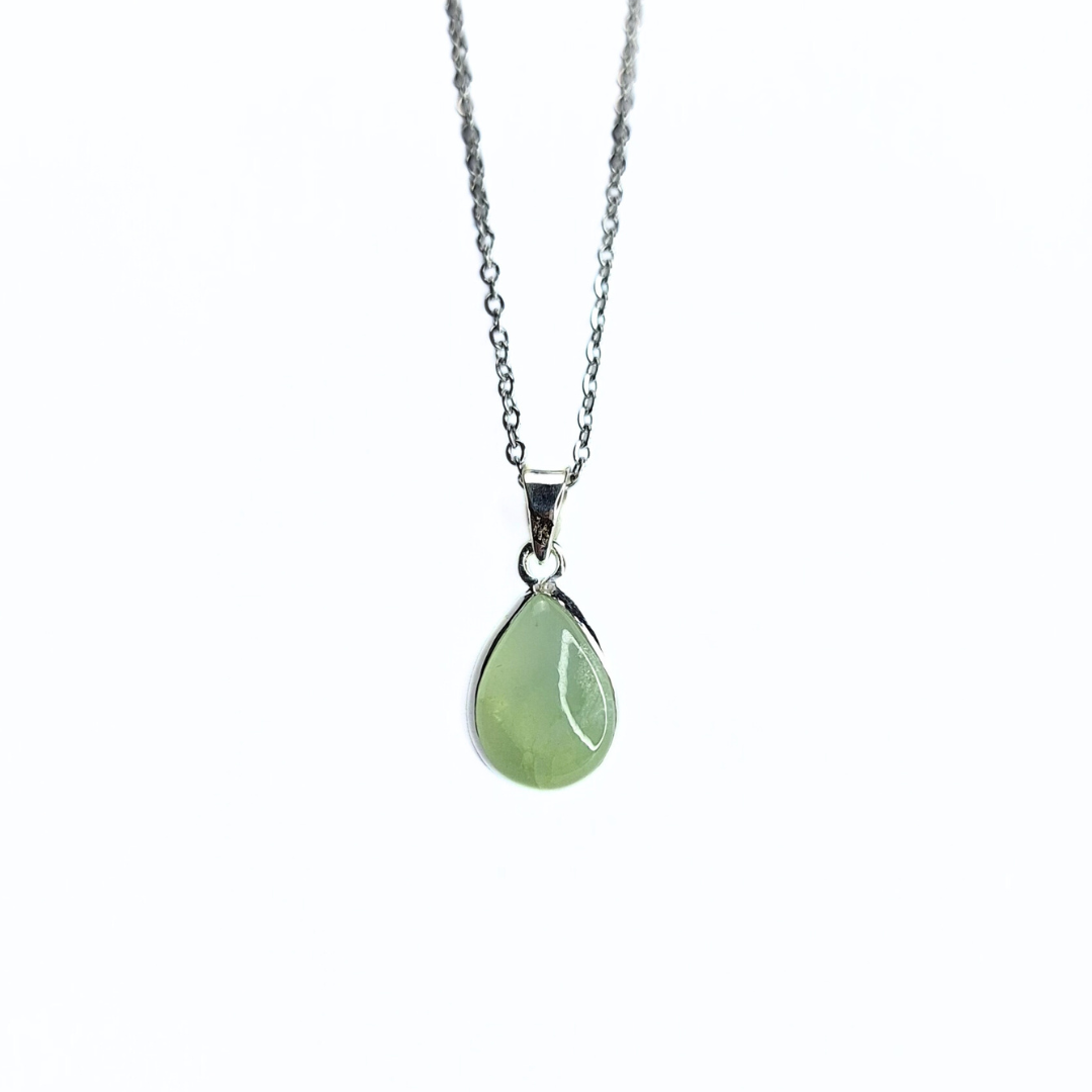 Prehnite Drop Pendant |Silver