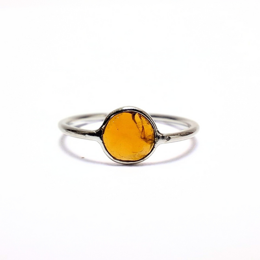 Yellow Tourmaline Facet Ring |Silver