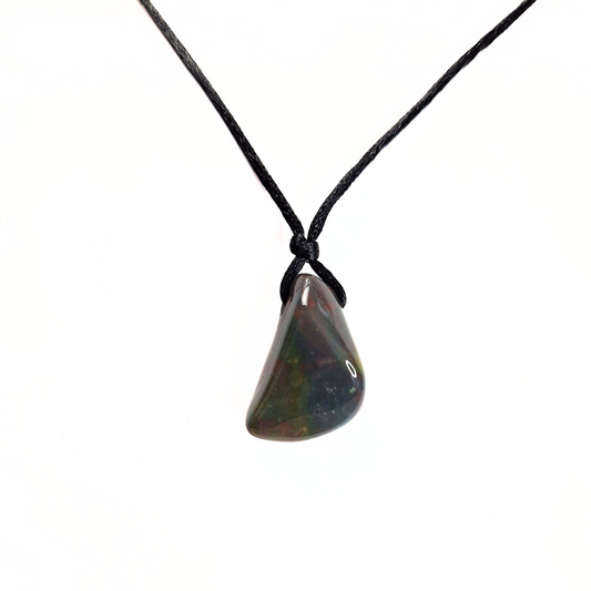 Bloodstone Drilled Tumbled Pendant