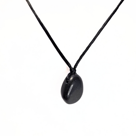 Shungite Drilled Tumbled Pendant