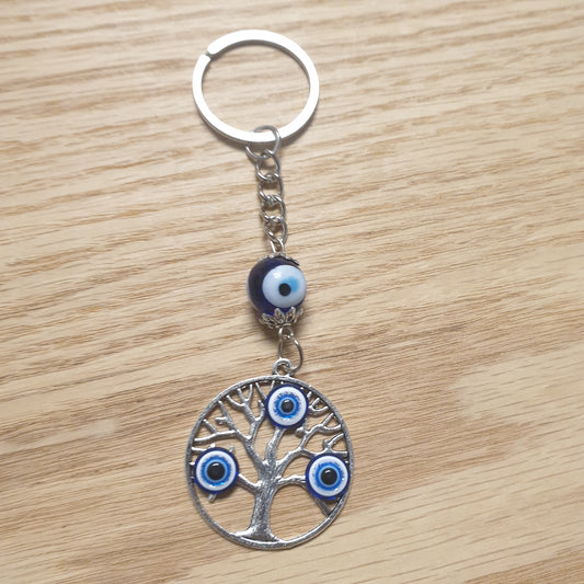 Tree of Life Evil Eye Keyring