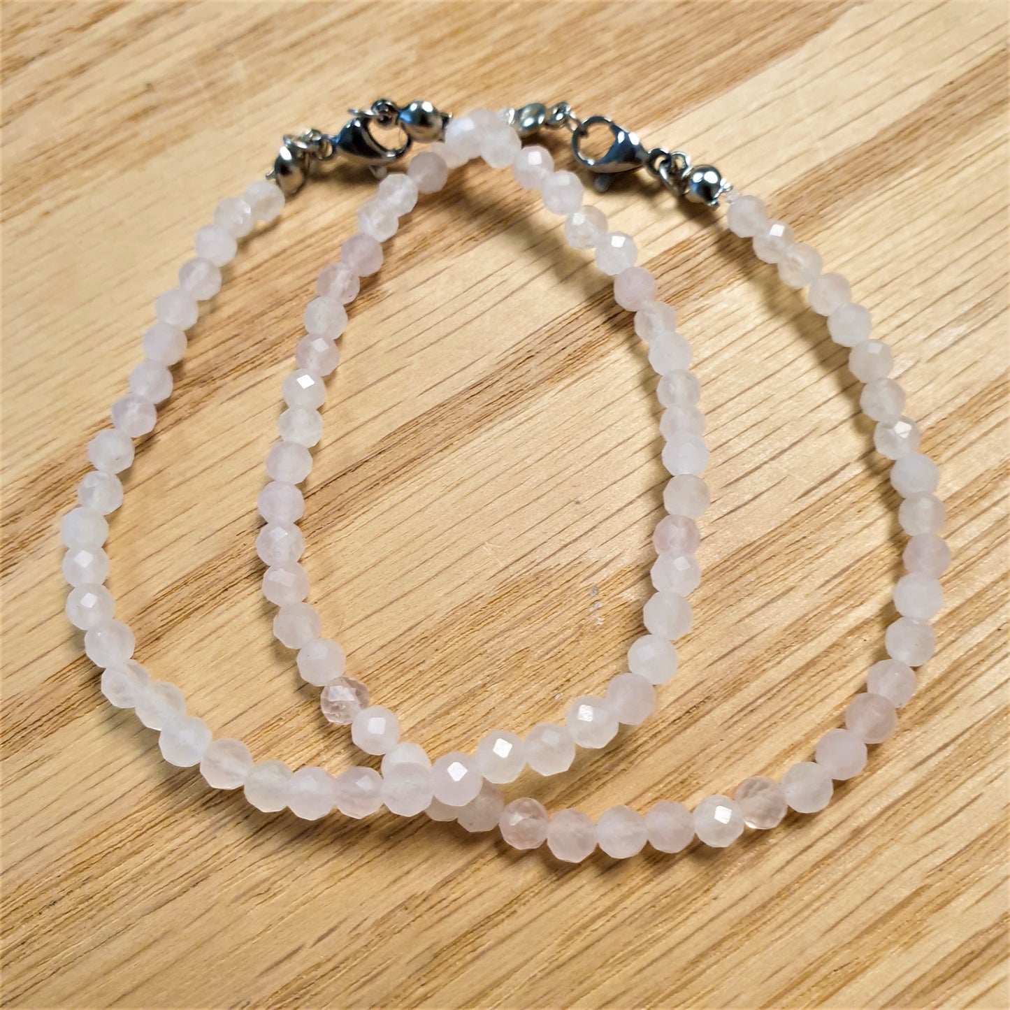 Rose Quartz 4mm Facet Bracelet