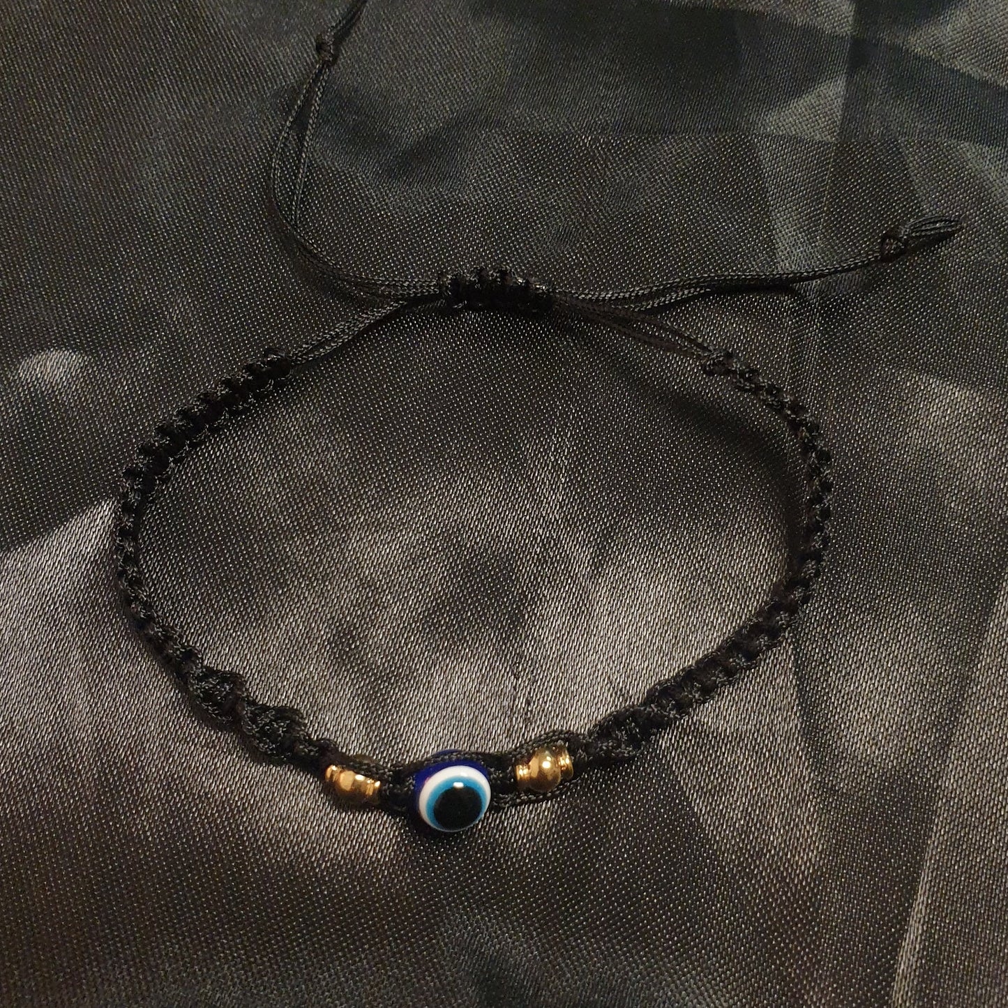 Evil Eye Macrame Bracelet (Black)