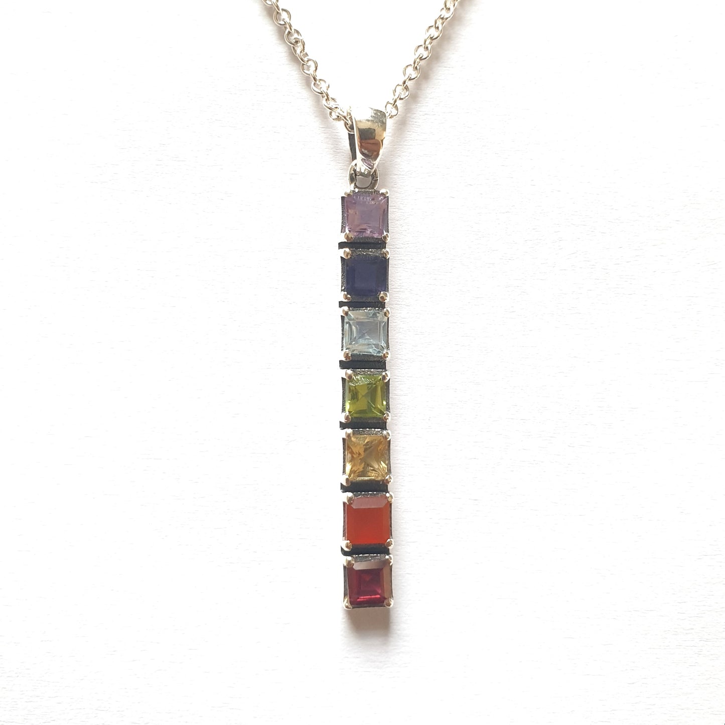 Chakra Square Pendant |Silver