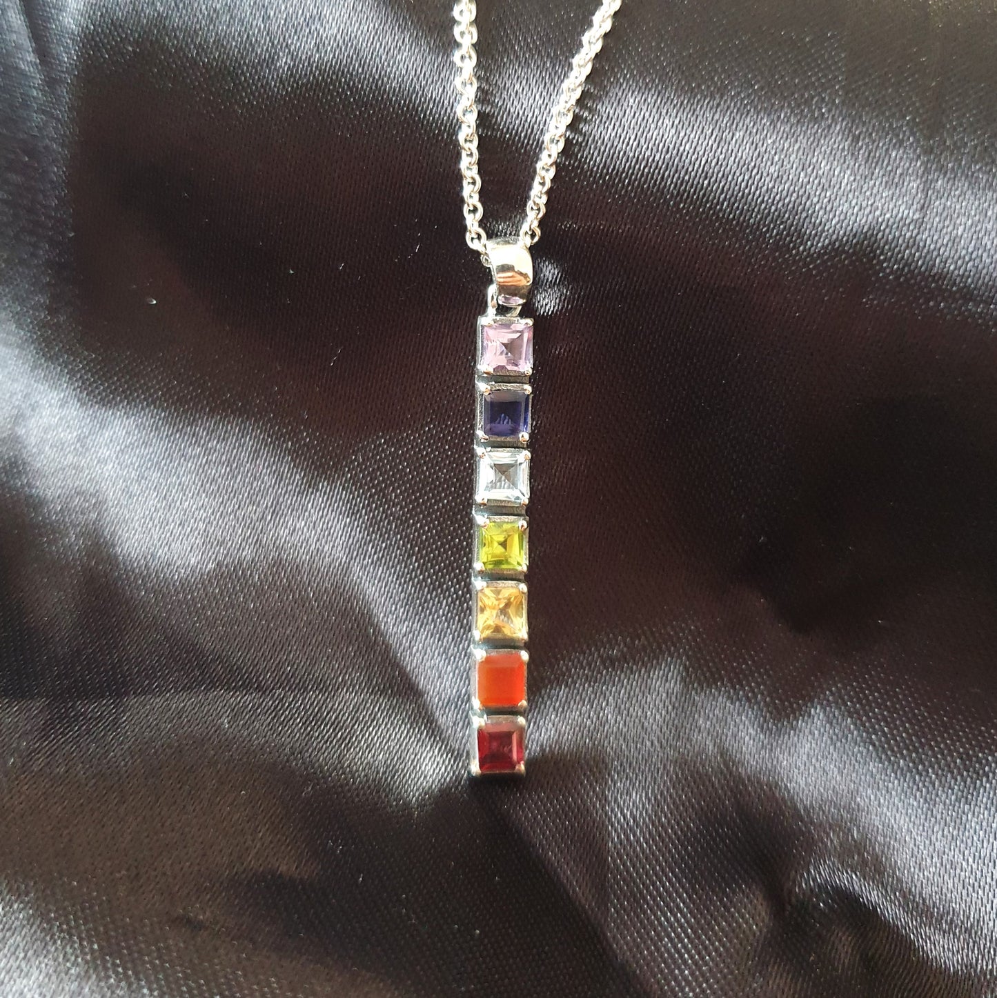 Chakra Square Pendant |Silver