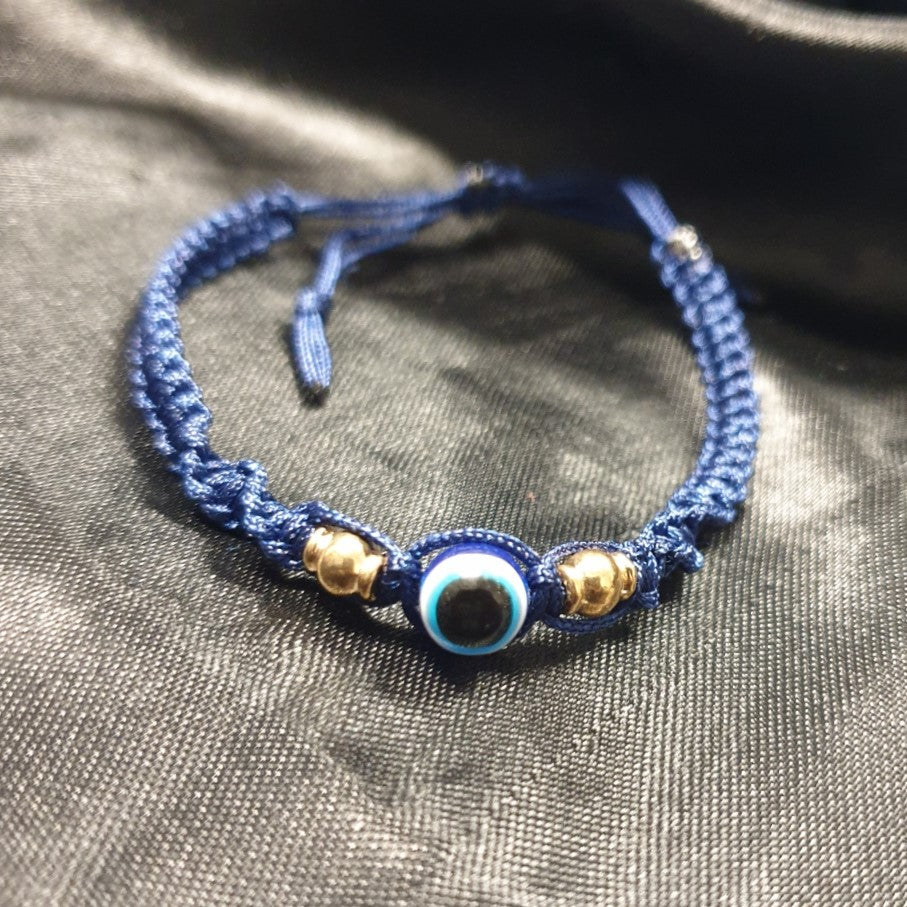 Evil Eye Macrame Bracelet (Blue)