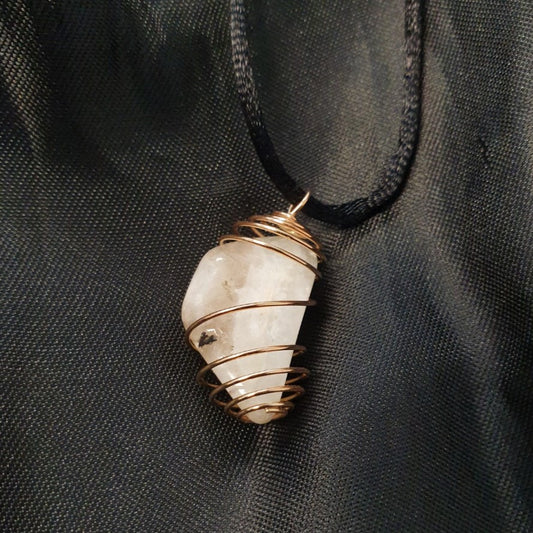 Rainbow Moonstone Spiral Pendant