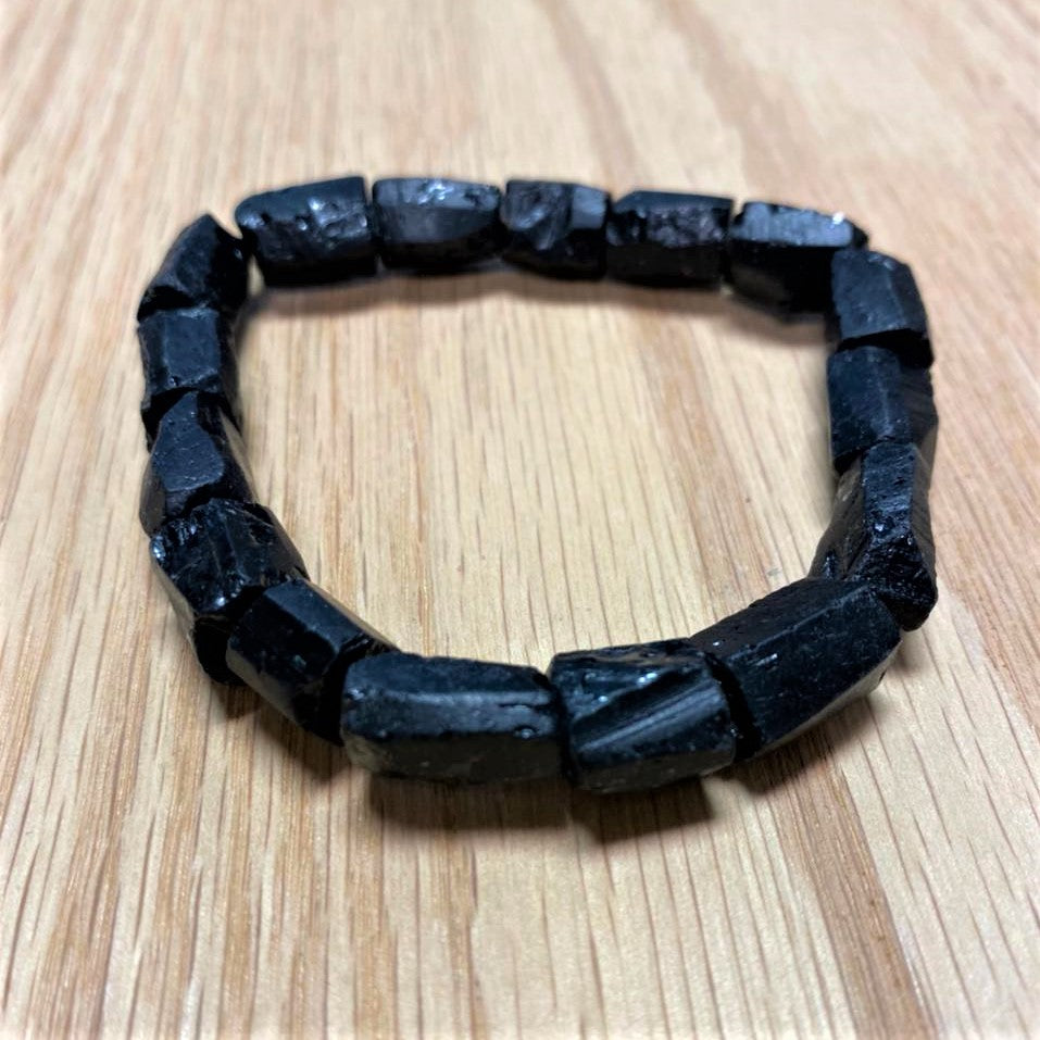 Black Tourmaline Rough Bracelet