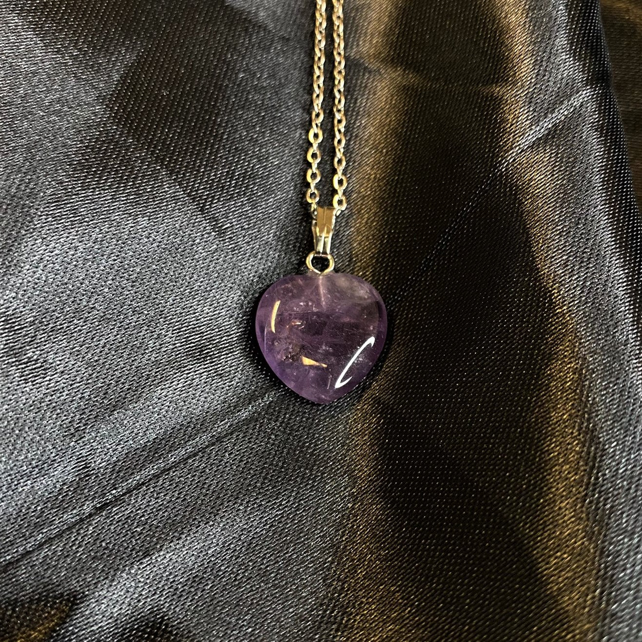 Amethyst 15mm Heart Pendant