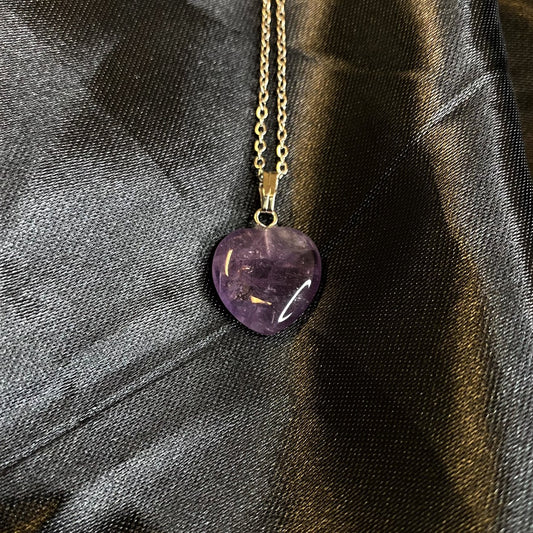 Amethyst 15mm Heart Pendant