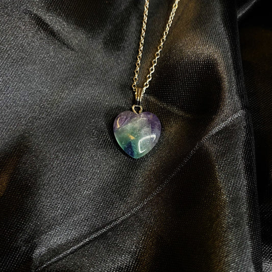 Fluorite 15mm Heart Pendant