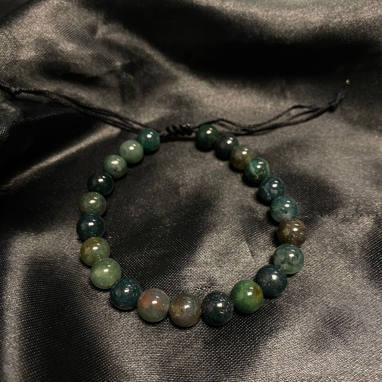 Moss Agate Macrame Bracelet