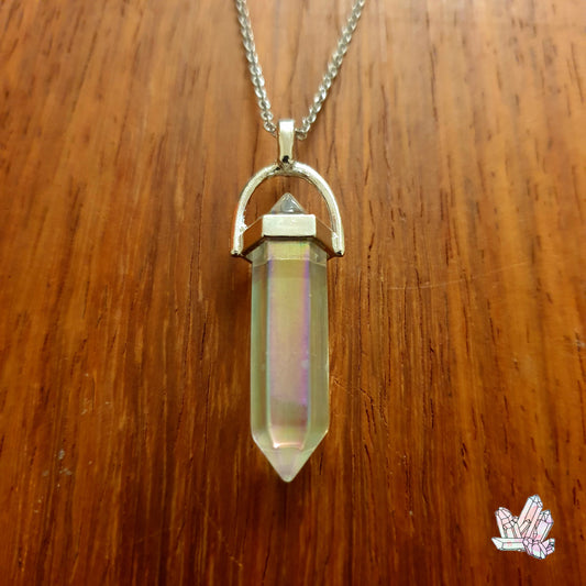 Angel Aura Quartz Pointed Pendant