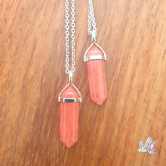 Strawberry Quartz Pointed Pendant