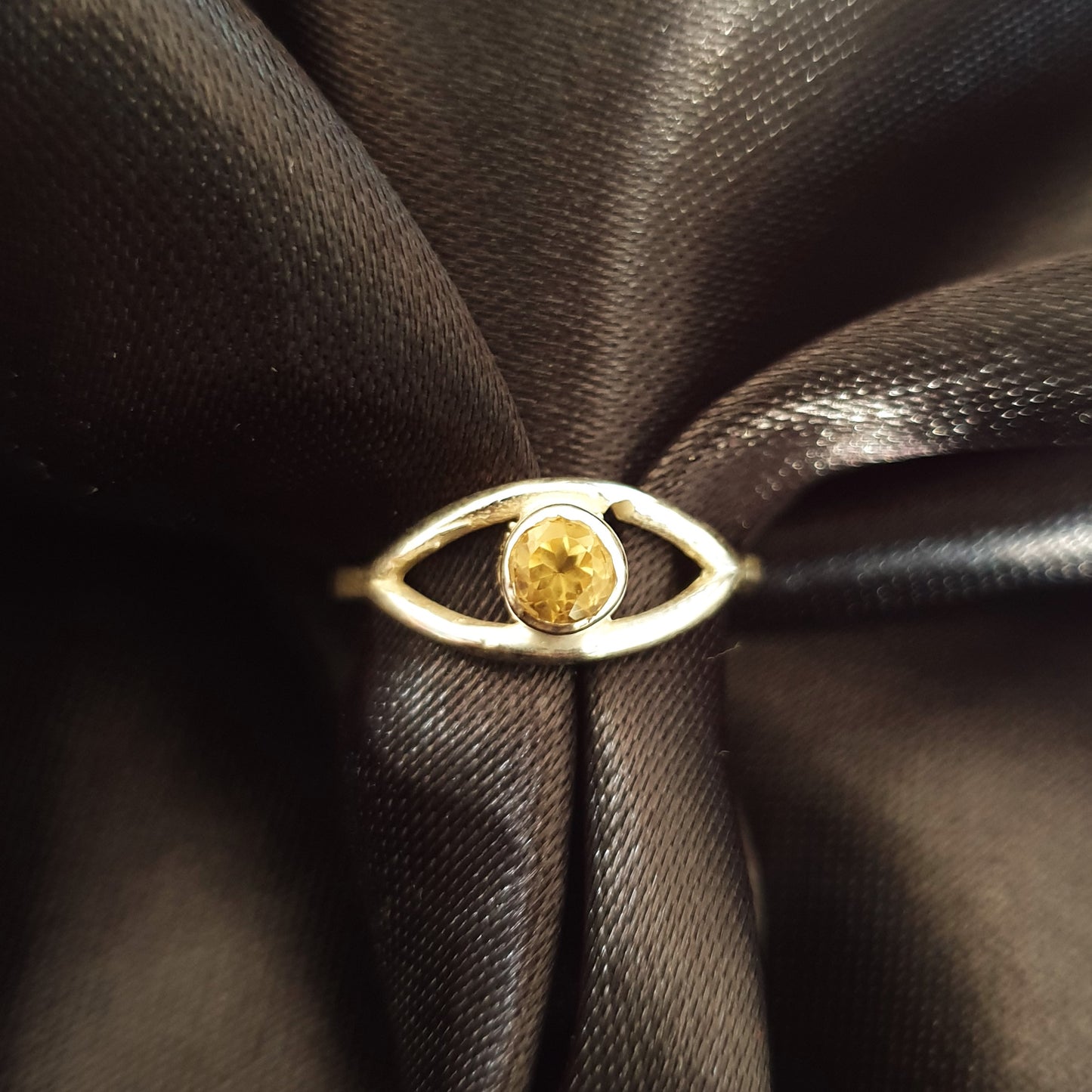 Citrine Eye Ring |Silver