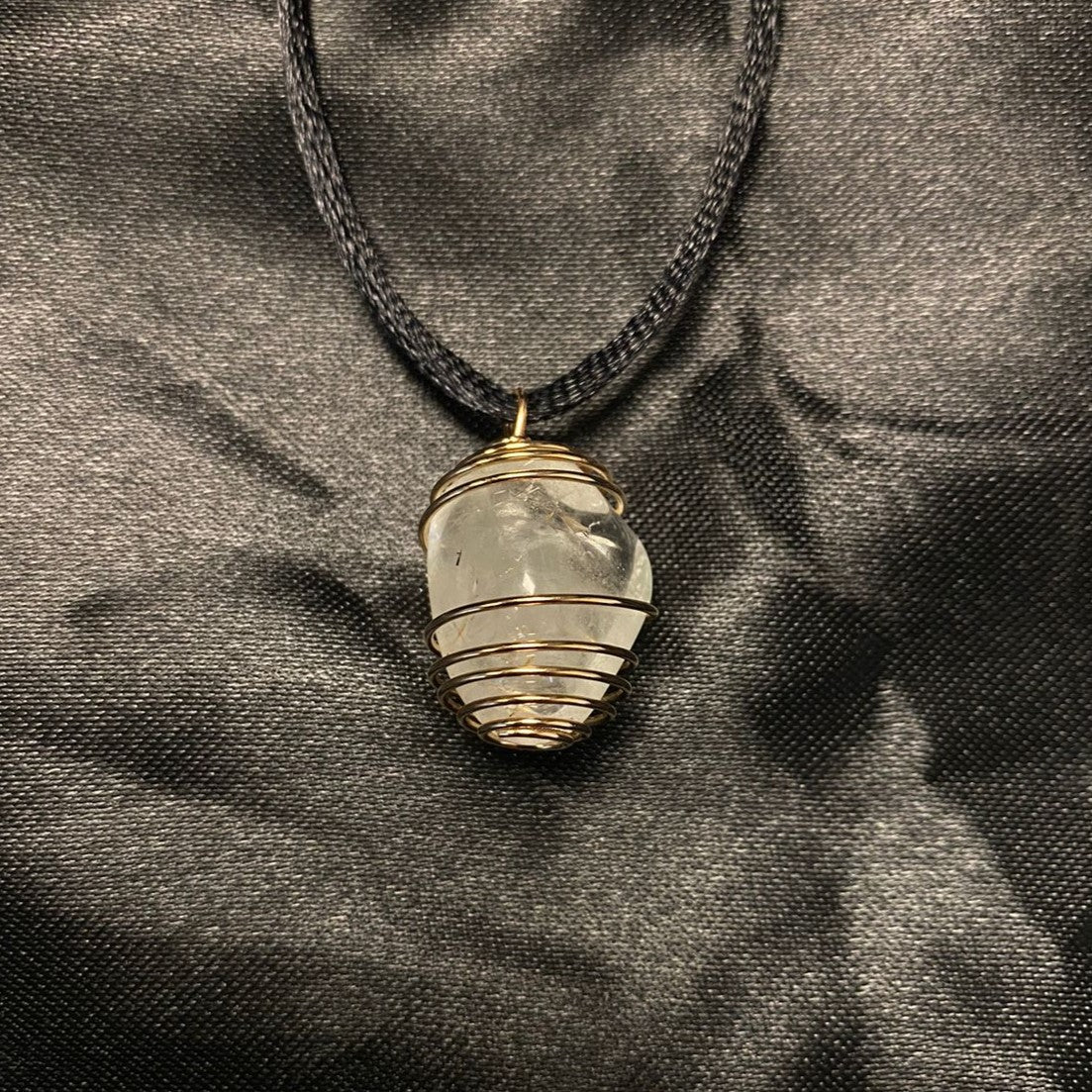 Silver Topaz Spiral Pendant