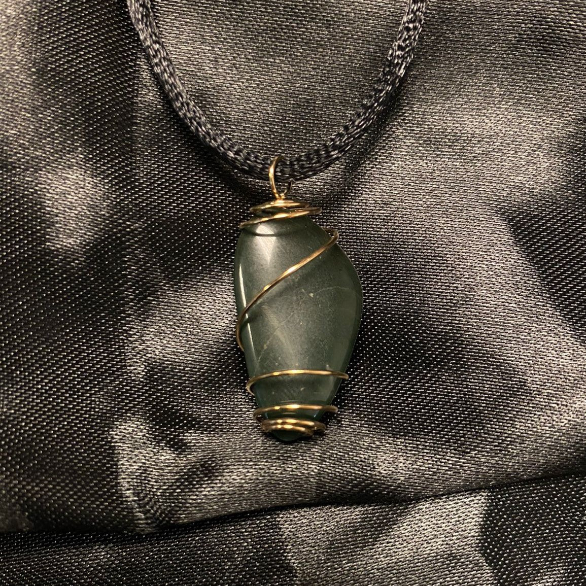 Bloodstone Spiral Pendant