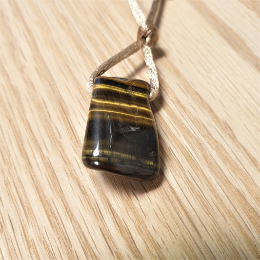 Tigers Eye Drilled Tumbled Pendant